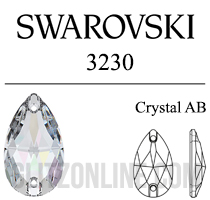 3230 Swarovski Crystal AB 12x7mm Teardrop Sew-on Rhinestones 1 Piece