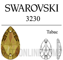 3230 Swarovski Crystal Tabac 28x17mm Teardrop Sew-on Rhinestones 1 Piece
