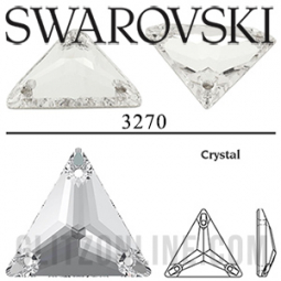 3270 Swarovski Crystal 22mm Sew-on Triangle Rhinestone 1 Piece