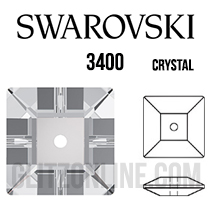 3400 Swarovski Crystal 6mm Square Sew-on Rhinestone 6 Pieces