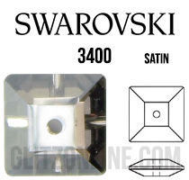 3400 Swarovski Crystal Satin 6mm Square Sew-on Rhinestones 6 Pieces