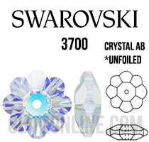 3700 Swarovski Crystal AB 8mm UNFOILED Marguerite Sew-on Rhinestones 6 Pieces