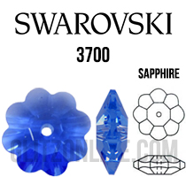 3700 Swarovski Crystal Sapphire 8mm Marguerite Sew-on Rhinestones 6 Pieces