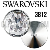 3812 Swarovski Crystal & Silver 10mm Rhinestone Button