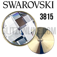 3815 Swarovski Crystal & Gold 10mm Chessboard Rhinestone Button