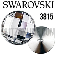 3815 Swarovski Crystal & Silver 10mm Chessboard Rhinestone Button