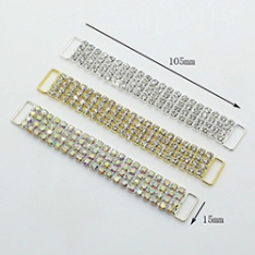 105mm Rhinestone Bikini Connector Silver/Crystal