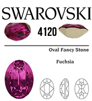 4120 Swarovski Crystal Fuchsia 14x10mm Oval Fancy Rhinestones 1 Piece