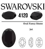 4120 Swarovski Crystal Jet Black 14x10mm Oval Fancy Rhinestones 1 Piece