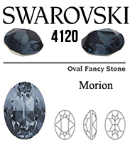 4120 Swarovski Crystal Morion 18x13mm Oval Fancy Rhinestones 1 Piece