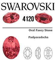 4120 Swarovski Crystal Padparadscha 18x13mm Oval Fancy Rhinestones 1 Piece