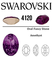 4120 Swarovski Crystal Amethyst 14x10mm Oval Fancy Rhinestone 1 Piece