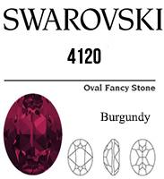 4120 Swarovski Crystal Burgundy 18x13mm Oval Fancy Rhinestones 1 Piece