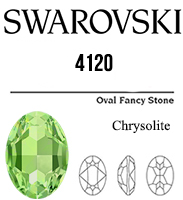 4120 Swarovski Crystal Chrysolite 14x10mm Oval Fancy Rhinestones 1 Piece