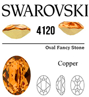 4120 Swarovski Crystal Copper 18x13mm Oval Fancy Rhinestones 1 Piece