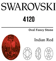 4120 Swarovski Crystal Indian Red 18x13mm Oval Fancy Rhinestones 1 Piece