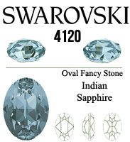 4120 Swarovski Crystal Indian Sapphire 18x13mm Oval Fancy Rhinestones 1 Piece