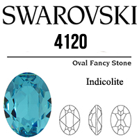 4120 Swarovski Crystal Indicolite 18x13mm Oval Fancy Rhinestones 1 Piece