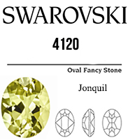 4120 Swarovski Crystal Jonquil Yellow 14x10mm Oval Fancy Rhinestones 1 Piece