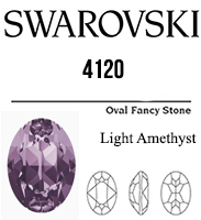 4120 Swarovski Crystal Light Amethyst 14x10mm Oval Fancy Rhinestones 1 Piece