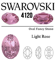 4120 Swarovski Crystal Light Rose 14x10mm Oval Fancy Rhinestones 1 Piece