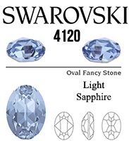 4120 Swarovski Crystal Light Sapphire 14x10mm Oval Fancy Rhinestones 1 Piece
