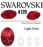 4120 Swarovski Crystal Light Siam 14x10mm Oval Fancy Rhinestones 1 Piece