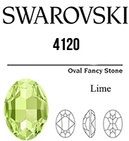 4120 Swarovski Crystal Lime 18x13mm Oval Fancy Rhinestones 1 Piece
