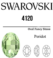 4120 Swarovski Crystal Peridot 14x10mm Oval Fancy Rhinestones 1 Piece