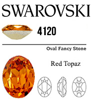 4120 Swarovski Crystal Red Topaz 18x13mm Oval Fancy Rhinestones 1 Piece