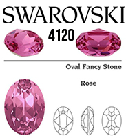 4120 Swarovski Crystal Rose 14x10mm Oval Fancy Rhinestones 1 Piece