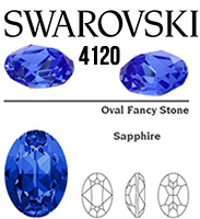 4120 Swarovski Crystal Sapphire 14x10mm Oval Fancy Rhinestones 1 Piece
