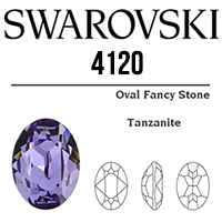 4120 Swarovski Crystal Tanzanite 14x10mm Oval Fancy Rhinestones 1 Piece