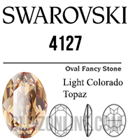 4127 Swarovski Crystal 30x22mm Light Colorado Topaz Oval Fancy Rhinestone 1 Piece