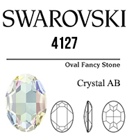 4127 Swarovski Crystal AB 30x22mm Oval Fancy Rhinestone Factory Box 24 Pieces