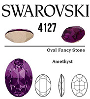 4127 Swarovski Crystal 30x22mm Amethyst Oval Fancy Rhinestone 1 Piece