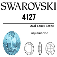4127 Swarovski Crystal 30x22mm Aqumarine Oval Fancy Rhinestone 1 Piece