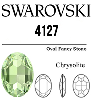 4127 Swarovski Crystal 30x22mm Chrysolite Oval Fancy Rhinestone 1 Piece