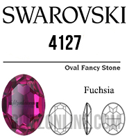 4127 Swarovski Crystal 30x22mm Fuchsia Oval Fancy Rhinestone 1 Piece