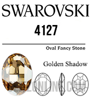 4127 Swarovski Crystal 30x22mm Golden Shadow Oval Fancy Rhinestone 1 Piece