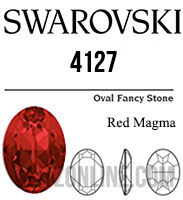 4127 Swarovski Crystal 30x22mm Red Magma Oval Fancy Rhinestone 1 Piece