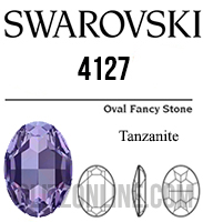 4127 Swarovski Crystal 30x22mm Tanzanite Oval Fancy Rhinestone 1 Piece