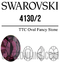 4130/2 Swarovski Crystal 8x6mm Amethyst Oval Fancy Rhinestones 1 Dozen