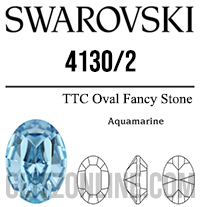 4130/2 Swarovski Crystal 8x6mm Aquamarine Oval Fancy Rhinestones 1 Dozen