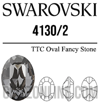 4130/2 Swarovski Crystal 10x8mm Black Diamond Oval Fancy Rhinestones 1 Dozen