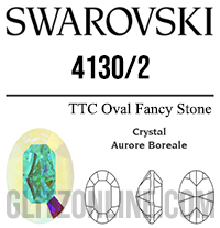 4130/2 Swarovski Crystal AB 8x6mm Oval Fancy Rhinestones 1 Dozen