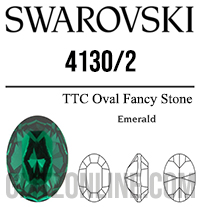 4130/2 Swarovski Crystal 8x6mm Emerald Oval Fancy Rhinestones 1 Dozen
