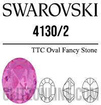 4130/2 Swarovski Crystal 8x6mm Fuchsia Oval Fancy Rhinestones 1 Dozen