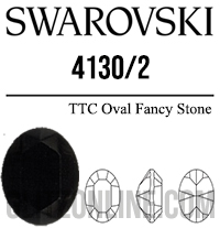 4130/2 Swarovski Crystal 8x6mm Jet Black Oval Fancy Rhinestones 1 Dozen