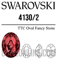 4130/2 Swarovski Crystal 8x6mm Light Siam Oval Fancy Rhinestones 1 Dozen